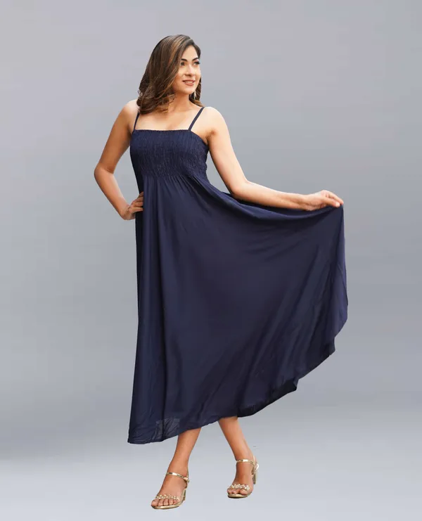 Dark_Blue_Viscose_Rayon_Midi/Calf_Length_Gown_Dress_For_Women