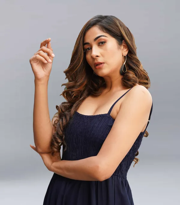 Dark_Blue_Viscose_Rayon_Midi/Calf_Length_Gown_Dress_For_Women