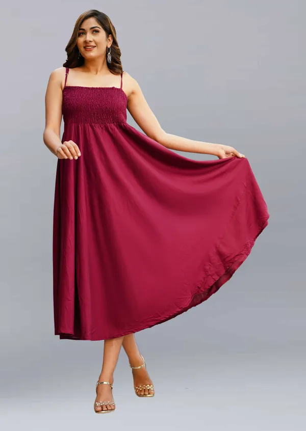 Purple_Viscose_Rayon_Midi/Calf_Length_Gown_Dress_For_Women