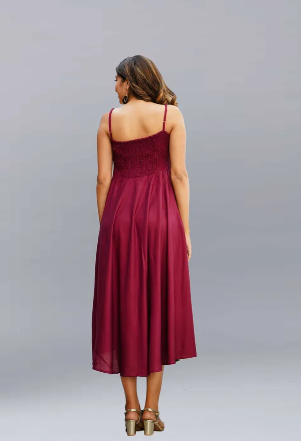 Purple_Viscose_Rayon_Midi/Calf_Length_Gown_Dress_For_Women