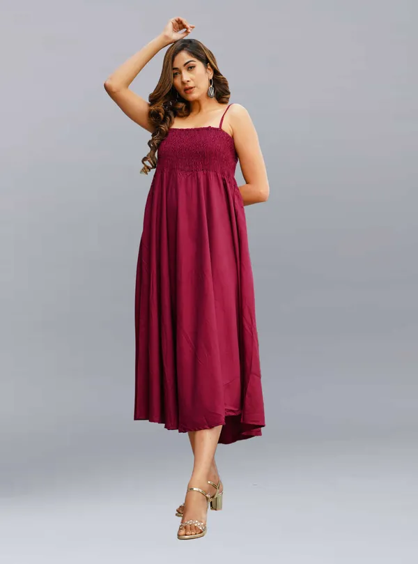 Purple_Viscose_Rayon_Midi/Calf_Length_Gown_Dress_For_Women