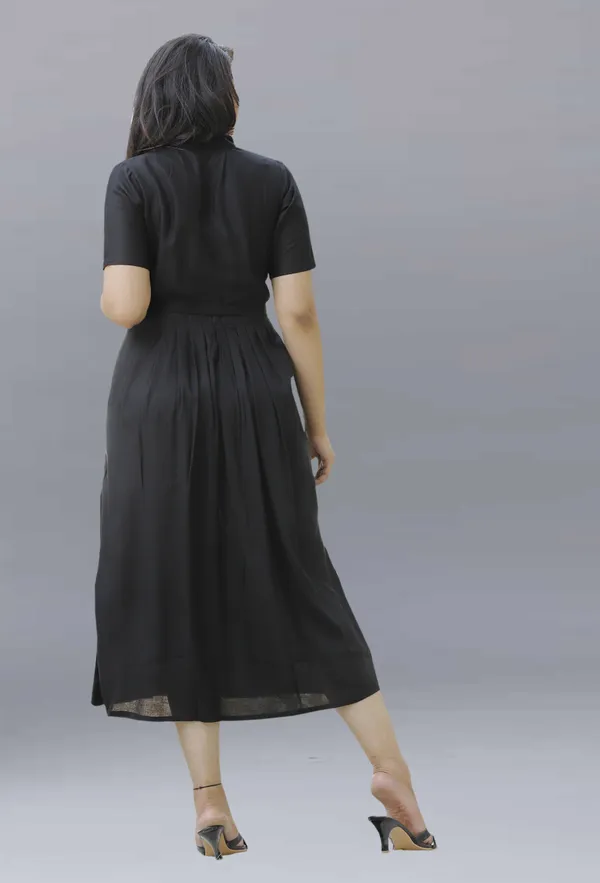 Black_Viscose_Rayon_Below_Knee_Shirt_Dress_For_Women