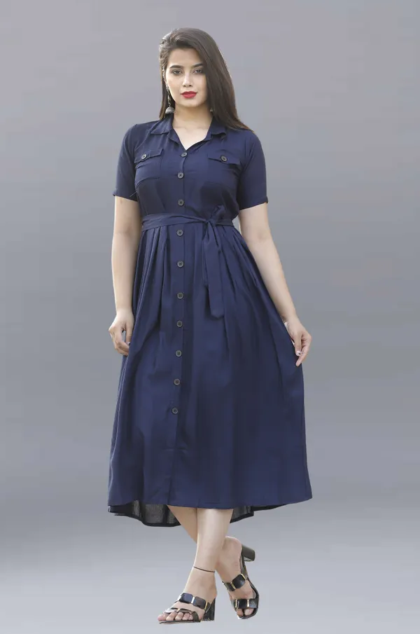 Dark_Blue_Viscose_Rayon_Below_Knee_Shirt_Dress_For_Women