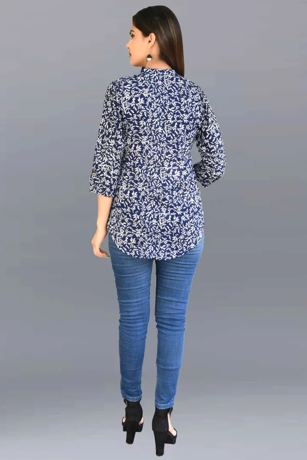 Dark_Blue_&_White_Viscose_Rayon_Casual_Printed_Top_For_Women