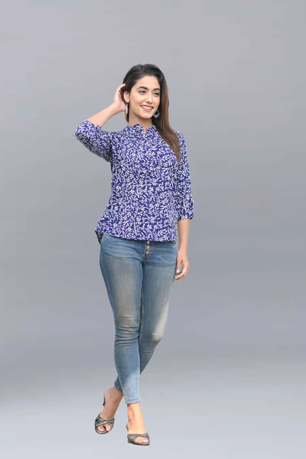 Blue_Viscose_Rayon_Casual_Printed_Top_For_Women