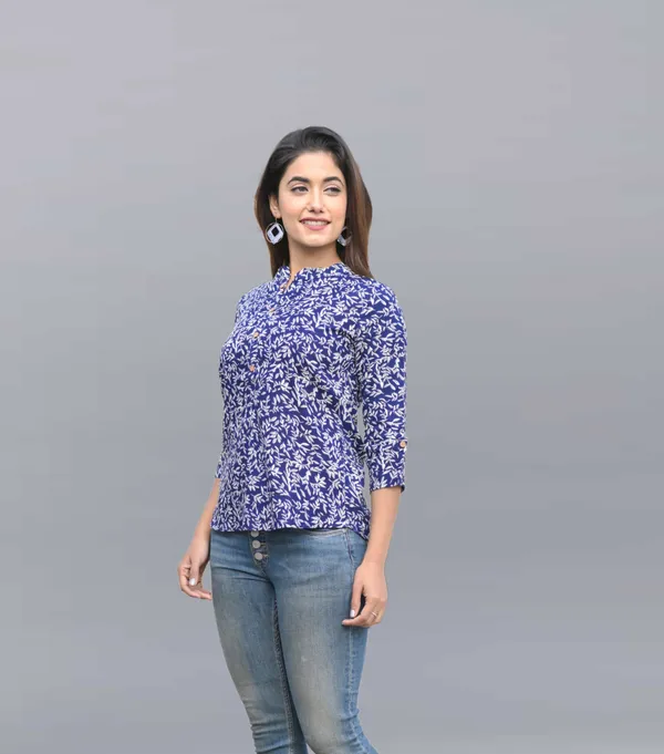 Blue_Viscose_Rayon_Casual_Printed_Top_For_Women