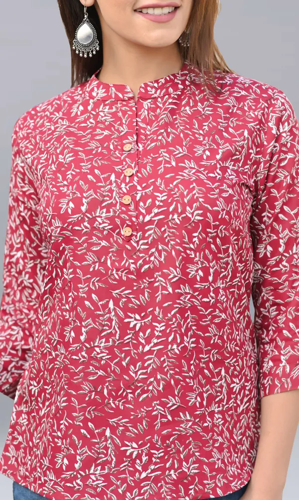 Red_Viscose_Rayon_Casual_Printed_Top_For_Women