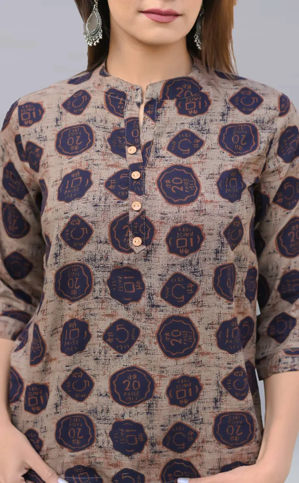 Brown_Viscose_Rayon_Casual_Printed_Top_For_Women
