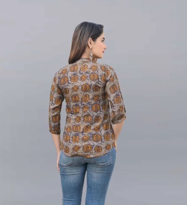 Brown_Viscose_Rayon_Casual_Printed_Top_For_Women
