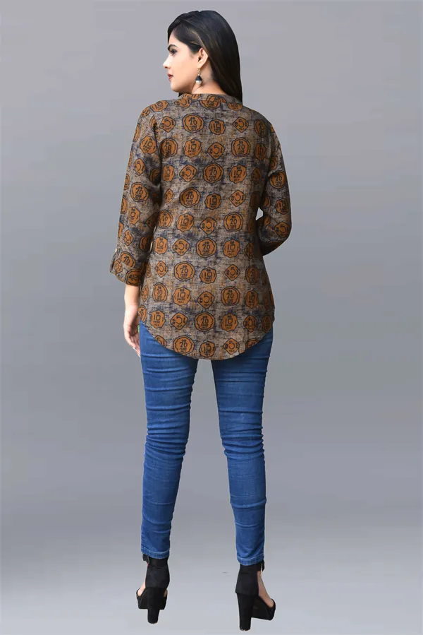 Brown_Viscose_Rayon_Casual_Printed_Top_For_Women