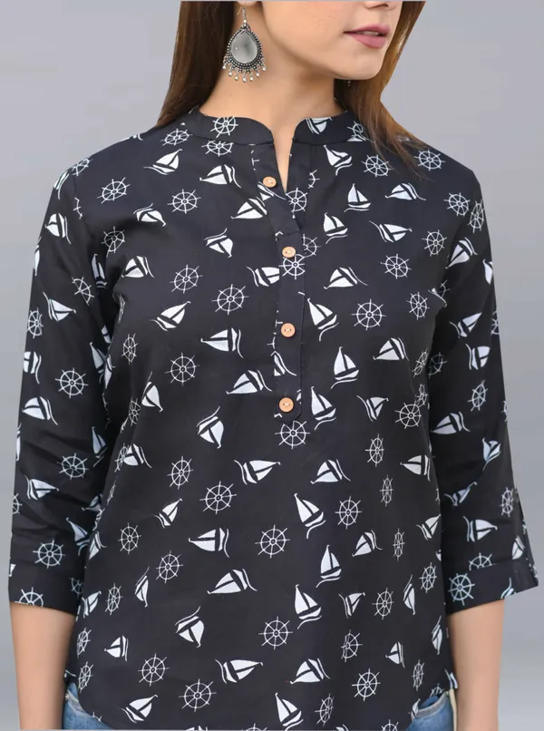 Black_Viscose_Rayon_Casual_Printed_Top_For_Women