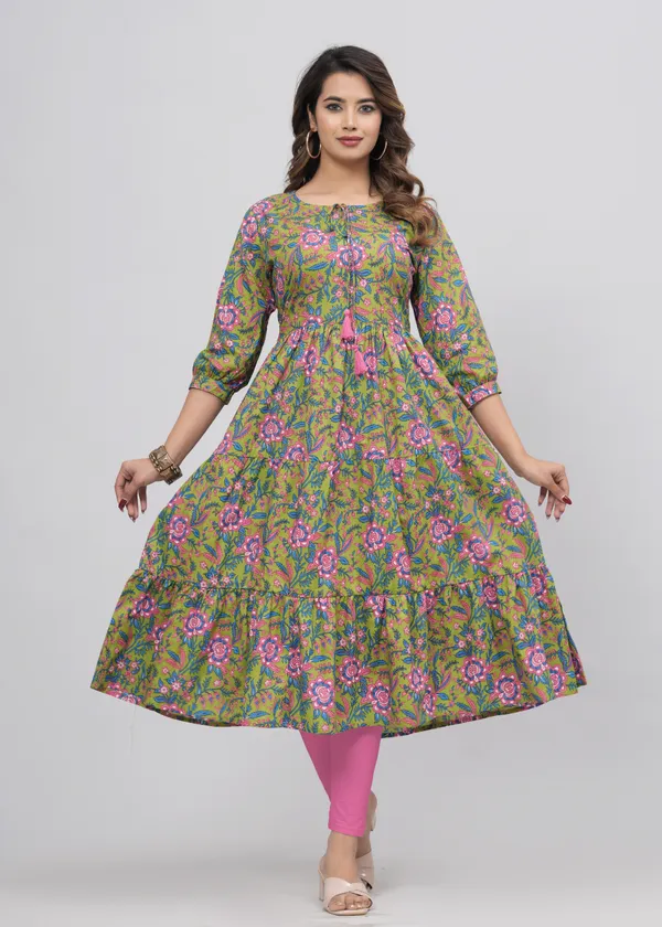 Green_Regular_Cotton_Rayon_Floral_Print_Calf_Length_Kurta_For_Women