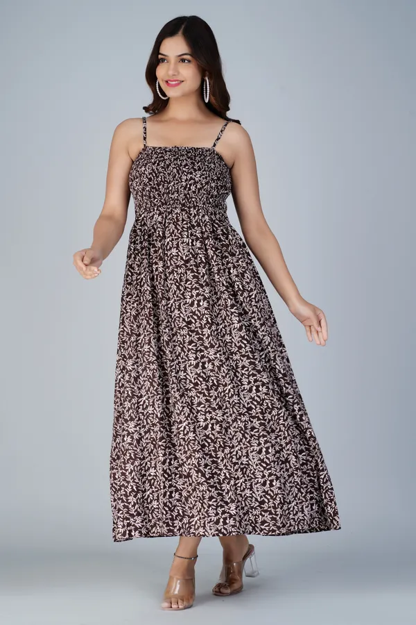 Brown_&_White_Viscose_Rayon_Ankle_Length_Fit_And_Flare_Dress_For_Women
