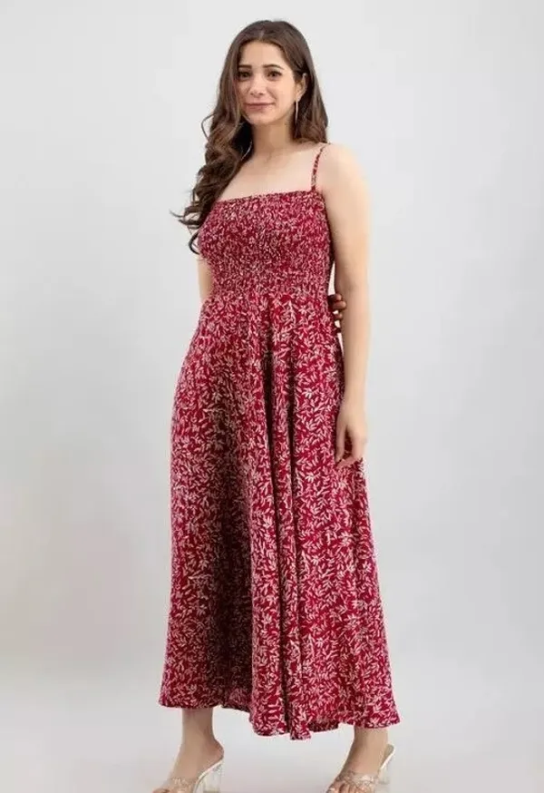 Maroon_&_White_Viscose_Rayon_Ankle_Length_Fit_And_Flare_Dress_For_Women
