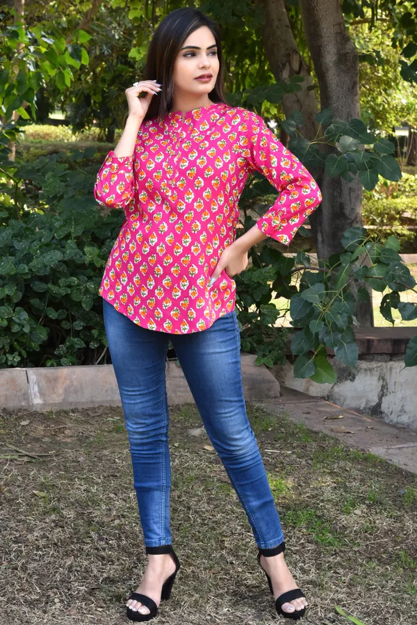 Pink_Viscose_Rayon_Casual_Floral_Print_Top_For_Women