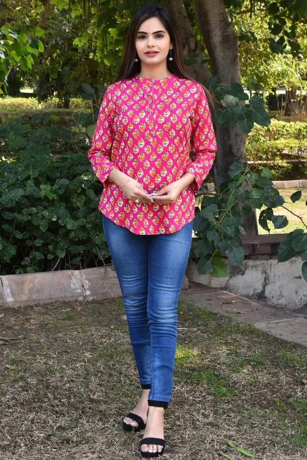 Pink_Viscose_Rayon_Casual_Floral_Print_Top_For_Women