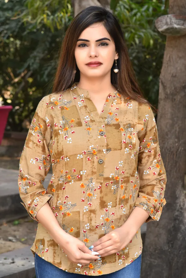 Beige_Viscose_Rayon_Casual_Floral_Print_Top_For_Women