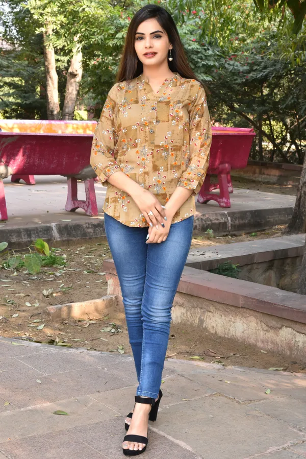 Beige_Viscose_Rayon_Casual_Floral_Print_Top_For_Women