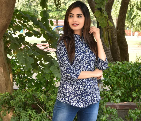 Blue_Viscose_Rayon_Casual_Floral_Print_Top_For_Women
