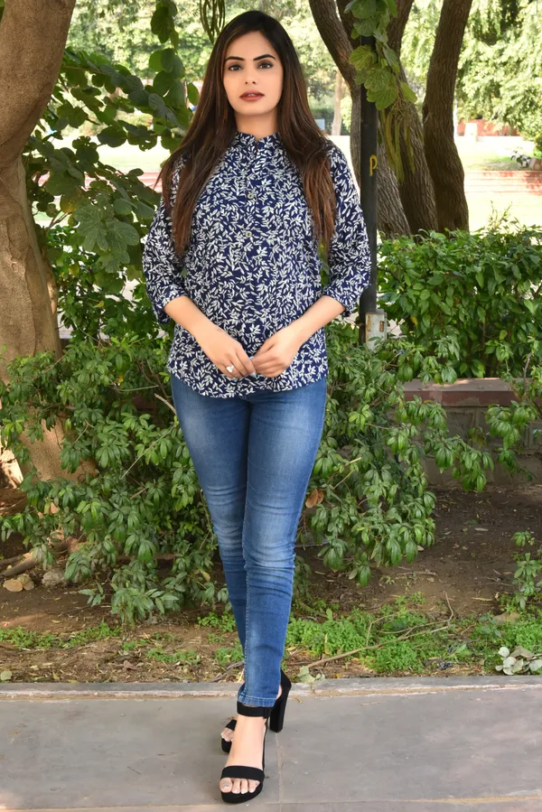 Blue_Viscose_Rayon_Casual_Floral_Print_Top_For_Women