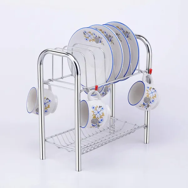 Silver_Stainless_Steel_Cup_And_Saucer_Stand_|_Cup_Saucer_Holder_For_6_Cups,_6_Plate_And_Cutlery_Tray
