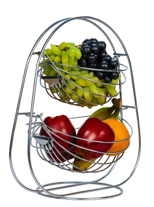Black_Stainless_Steel_2-Tier_Swing_Step_Shelf_Rack_Fruits_&_Vegetable_Trolley_Container_Basket_Countertop_(2_Layer)