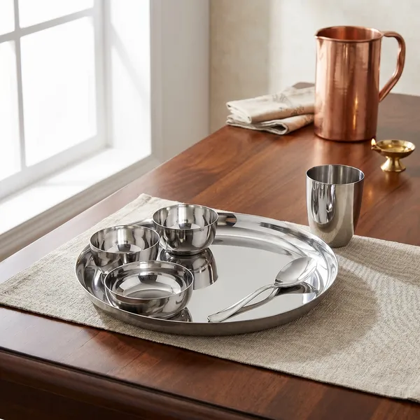 Set_Of_36_-_Grey_Piece_Stainless_Steel_Dinner_Set__18_Guage_Steel__Mirror_Polish__12_Bowls6_Halwa_Plate_6_Glass_6_Spoon_6_Plate_(13_Inch_Round_Set_Of_6_Dinner_Sets)
