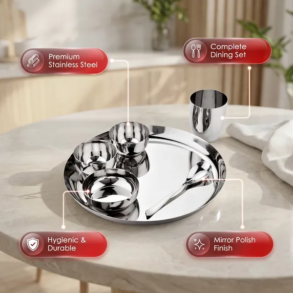 Set_Of_36_-_Grey_Piece_Stainless_Steel_Dinner_Set__18_Guage_Steel__Mirror_Polish__12_Bowls6_Halwa_Plate_6_Glass_6_Spoon_6_Plate_(13_Inch_Round_Set_Of_6_Dinner_Sets)
