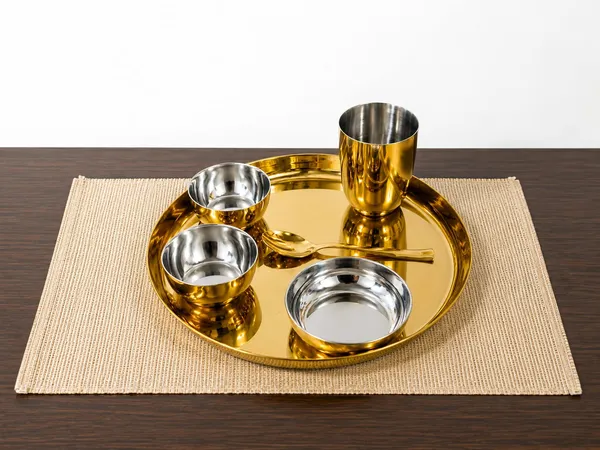 Golden_PVD_Stainless_Steel_Dinner_Set_3_Bowls_Glass_Spoon_Plate_(12_Inch_Plain;Steel_)