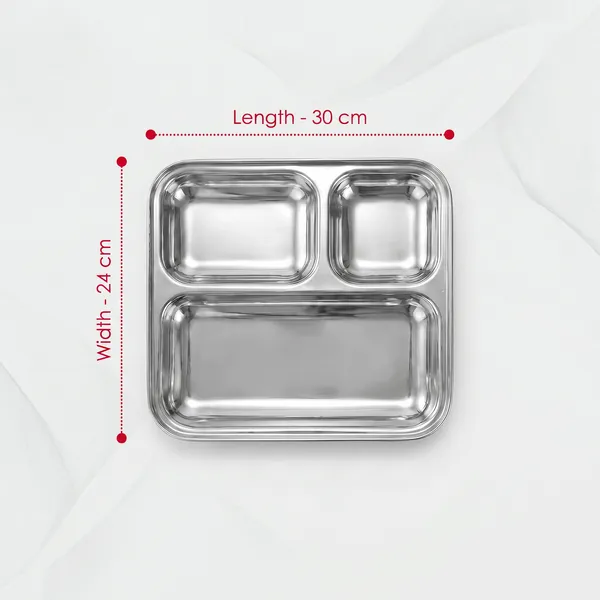 Grey_Stainless_Steel_Partitioned_Plate/Pav_Bhaji_Plate_(Partitioned_Plate_8_Inch)