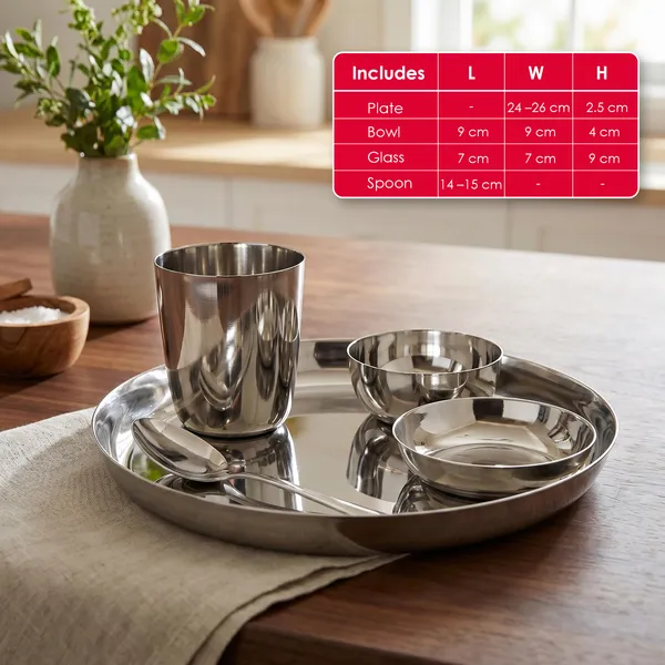 Grey_Stainless_Steel_Dinner_Set__6_Piece_Dinner_Set_Bowl_Sweet_Dish_(Halwa_Plate)_Glass_Spoon_Fork_Plate_(Kids_Set_Plain)