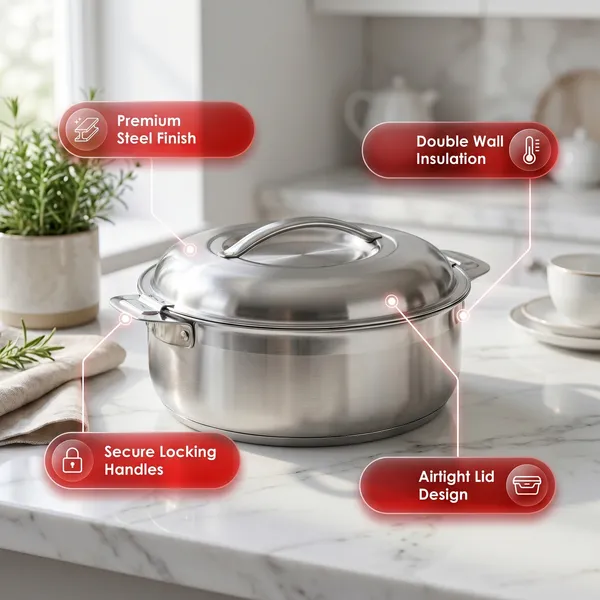 Grey_Stainless_Steel_Insulated_Casserole/Hot_Pot