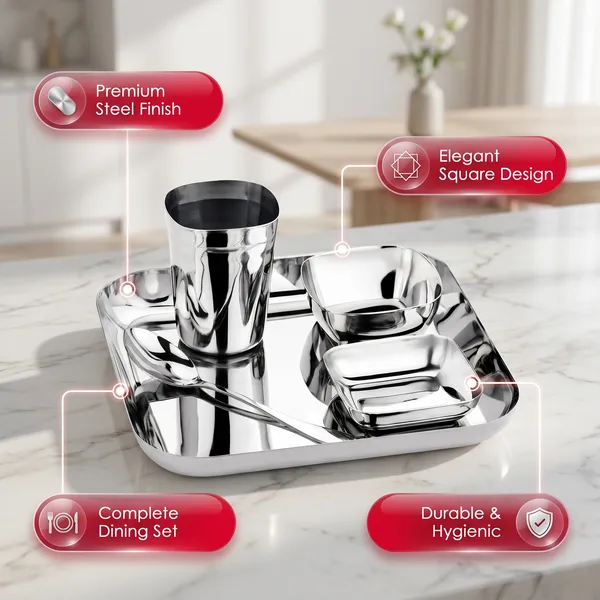 Grey_Square_Stainless_Steel_Dinner_Set__6_Piece_Dinner_Set_Bowl_Sweet_Dish_(Halwa_Plate)_Glass_Spoon_Fork_Plate_(8_inch_baby_size)