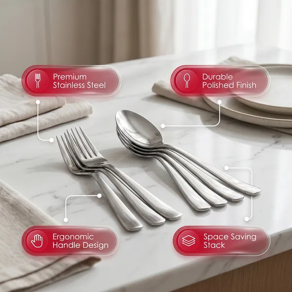 Set_Of_12_-_Grey_Stainless_Steel_Table_Spoon_&_Fork_For_Tea_Coffee_Sugar_Condiments_&_Spices__18_Guage_Heavy_Steel_(Contains_6_Table_Spoons_6_Forks)