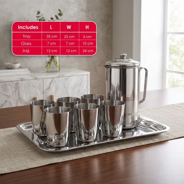Drinking_Grey_Stainless_Steel_Glass_Set_With_Serving_Tray_And_Water_Jug_1500Ml