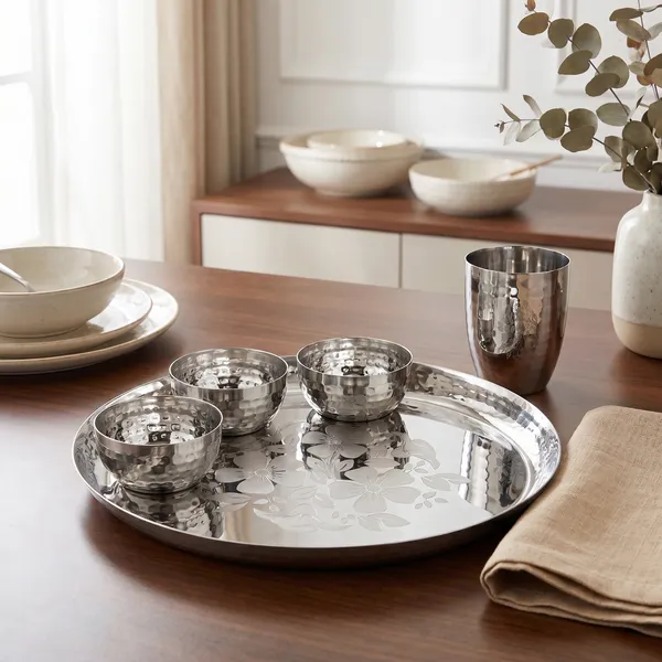 Grey_Stainless_Steel_Laser_Printed_Dinner_Set_With_Hammered_Engraving_And_Mirror_Polish_1