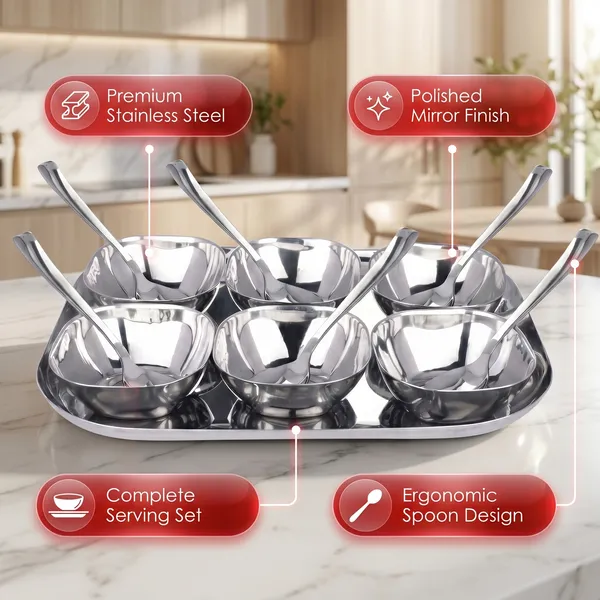 Set_Of_6_-_Grey_Stainless_Steel_Serving_Bowl_(Medium)_|_Ice_Cream_Desert_Fruits_Katori/Vati_Set_6_Spoons_And_Square_Tray/Plate_|_Food_Grade_Mirror_Finish_|_Bpa_Free