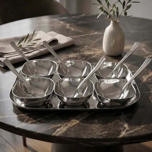 Set_Of_6_-_Grey_Stainless_Steel_Serving_Bowl_(Medium)_|_Ice_Cream_Desert_Fruits_Katori/Vati_Set_6_Spoons_And_Square_Tray/Plate_|_Food_Grade_Mirror_Finish_|_Bpa_Free