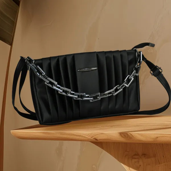 Black_PU_Stylish_Self_Design_Crossbody_Sling_Bag_For_Women_&_Girls_(10_X_1_X_6_Inch)