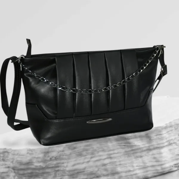 Black_PU_Stylish_Self_Design_Crossbody_Sling_Bag_For_Women_&_Girls_(11_X_3_X_7_Inch)