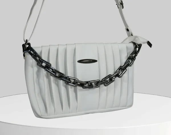 White_PU_Stylish_Self_Design_Crossbody_Sling_Bag_For_Women_&_Girls_(10_X_1_X_6_Inch)