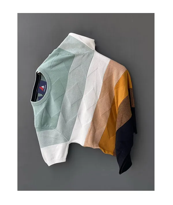 Pista,_Grey_&_White_Cotton_Half_Sleeve_T-Shirt