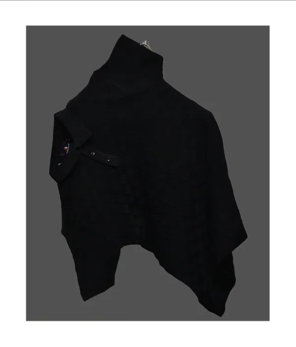 BLACK_MEN'S_COLLAR_COTTON_TEXTURED_T-SHIRT