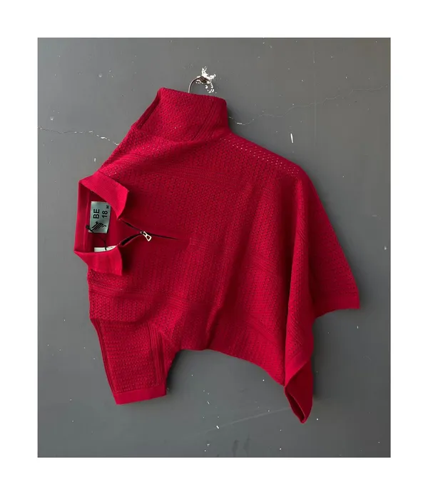 RED_MEN'S_TEXTURED_COLLAR_COTTON_HALF_SLEEVE_T-SHIRT