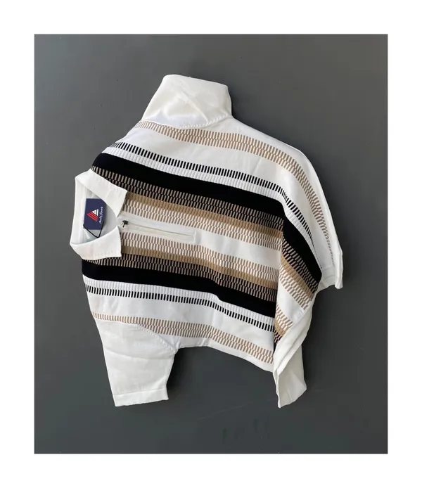 MEN'S_COLLAR_CHAIN_COTTON_KNITTED_HALF_SLEEVE_T-SHIRT