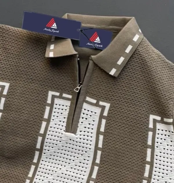 MEN'S_COLLAR_CHAIN_COTTON_KNITTED_HALF_SLEEVE_T-SHIRT