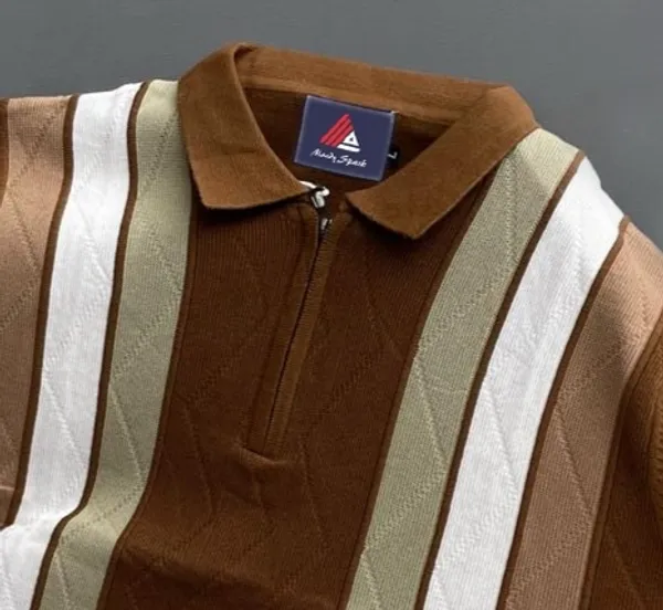 Men's_Collar_Chain_Knitted_Cotton_Colorblock_Multicolor_T-Shirt__