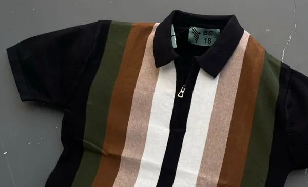 Multicolor_Men's_Collar_Chain_Knitted_Cotton_Half_Sleeve_Fancy_T-Shirt