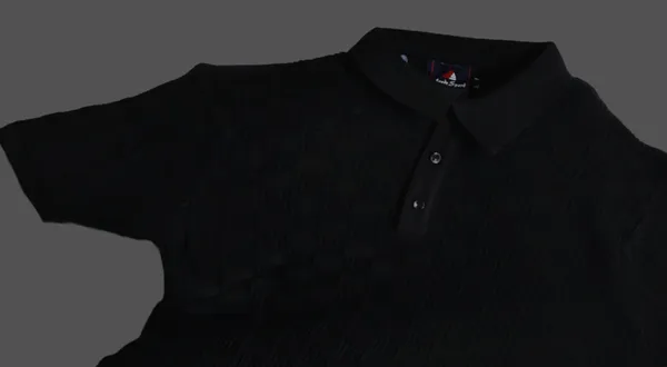 BLACK_MEN'S_COLLAR_COTTON_TEXTURED_T-SHIRT