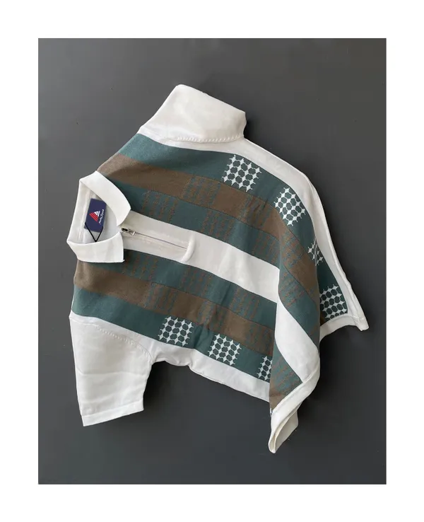 White_Men's_Collar_Chain_Knitted_Cotton_Half_Sleeve_Fancy_T-Shirt_